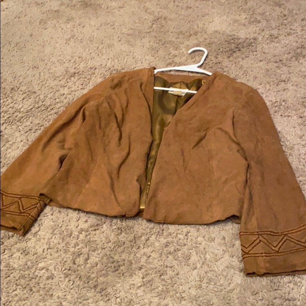 Cache Goat suede jacket with beaded sleeve size L